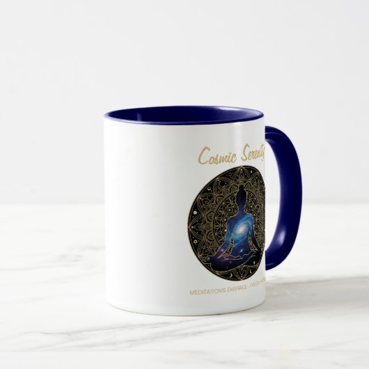 Cosmic Serenity Meditation – Galaxy Mandala Tasse (VorderseiteRechts)