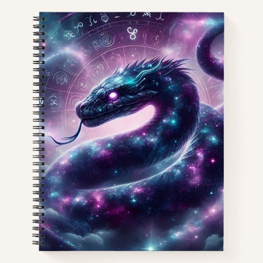 Cosmic Serpent Zodiac Galaxy Astrology Notizblock (Vorderseite)