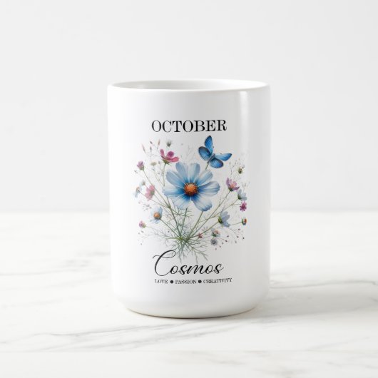 Cosmic Sip October Birth Flower Mug of Love Kaffeetasse (Mittel)