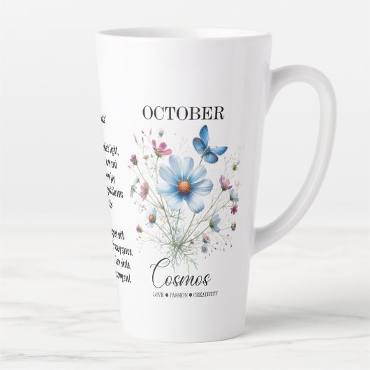 Cosmic Sip October Birth Flower Mug of Love Milchtasse (Rechts)