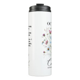 Cosmic Sip • October Birth Flower Thermal Tumbler  Thermosbecher