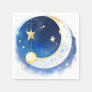Cosmic Sky Watercolor Kinderdusche Serviette
