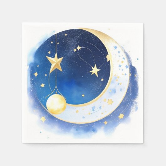 Cosmic Sky Watercolor Kinderdusche Serviette (Vorderseite)
