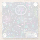 Cosmic Snow Storm: Abstract Maximalism Art Glasuntersetzer (Rückseite)