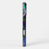 Cosmic Snow Storm: Abstract Maximalism Art iPhone Hülle (Rechte Seite)