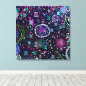 Cosmic Snow Storm: Abstract Maximalism Art Leinwanddruck (Insitu (Holzboden))
