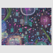 Cosmic Snow Storm: Abstract Maximalism Art Seidenpapier (Vorderseite)