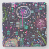 Cosmic Snow Storm: Abstract Maximalism Art Steinuntersetzer (Vorderseite)