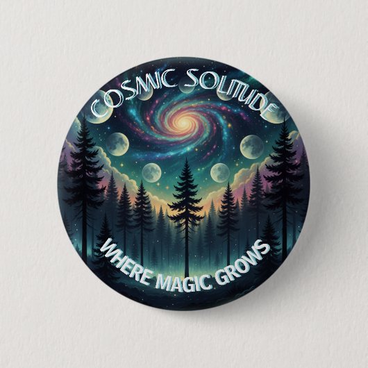 Cosmic Solitude Galaxy Forest • Mondphasen Button (Vorderseite)