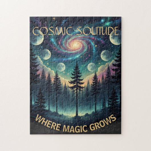 Cosmic Solitude Galaxy Forest • Mondphasen Puzzle (Vertikal)