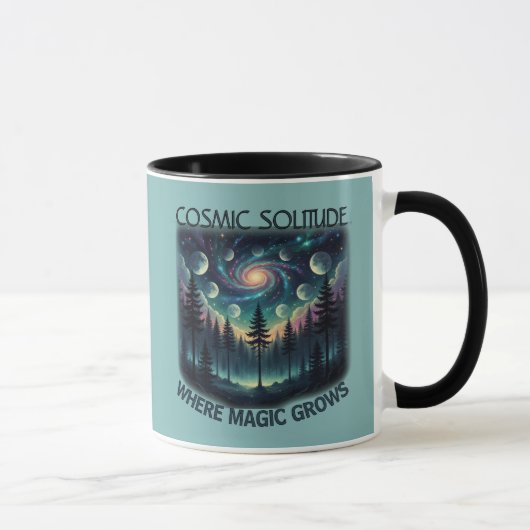 Cosmic Solitude Galaxy Forest • Mondphasen Tasse (Rechts)