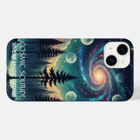 Cosmic Solitude Galaxy Forest • Moon Phases Case-Mate iPhone Hülle (Rückseite (Horizontal))