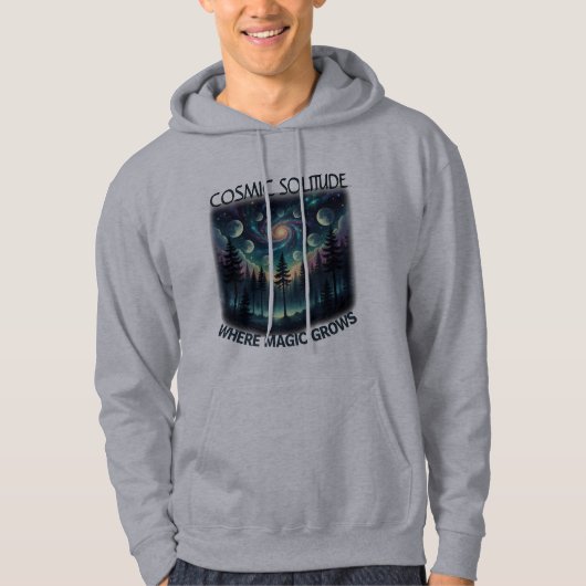 Cosmic Solitude Galaxy Forest • Moon Phases Hoodie (Vorderseite)