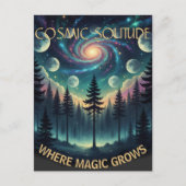 Cosmic Solitude Galaxy Forest • Moon Phases Postkarte (Vorderseite)