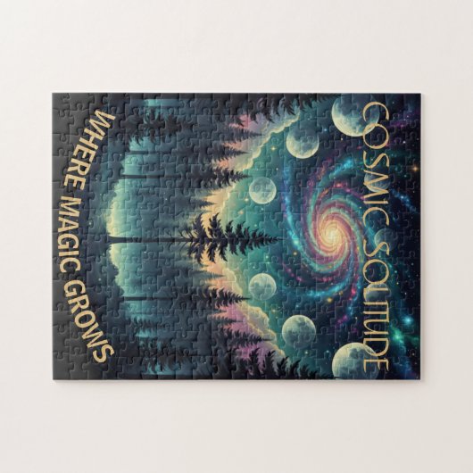 Cosmic Solitude Galaxy Forest • Moon Phases Puzzle (Horizontal)