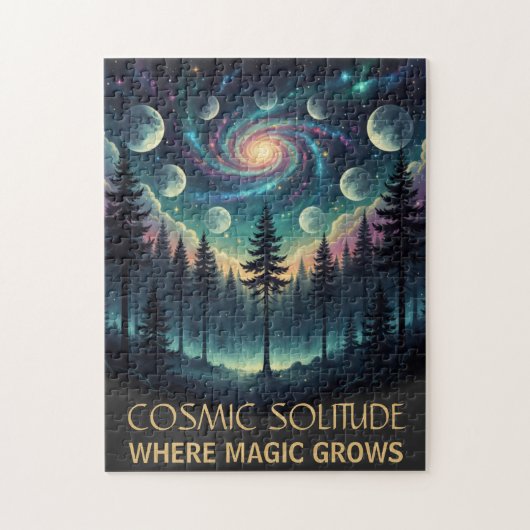 Cosmic Solitude Galaxy Forest • Moon Phases Puzzle (Vertikal)