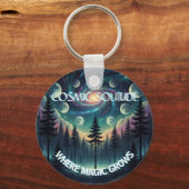 Cosmic Solitude Galaxy Forest • Moon Phases Schlüsselanhänger (Vorderseite)