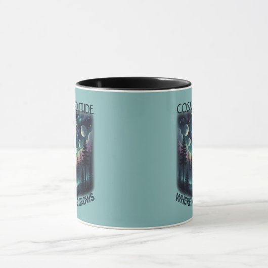 Cosmic Solitude Galaxy Forest • Moon Phases Tasse (Zentrum)