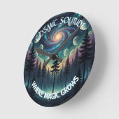 Cosmic Solitude Galaxy Forest •Phasen (OHNE NUMMER Runde Wanduhr (Winkel)