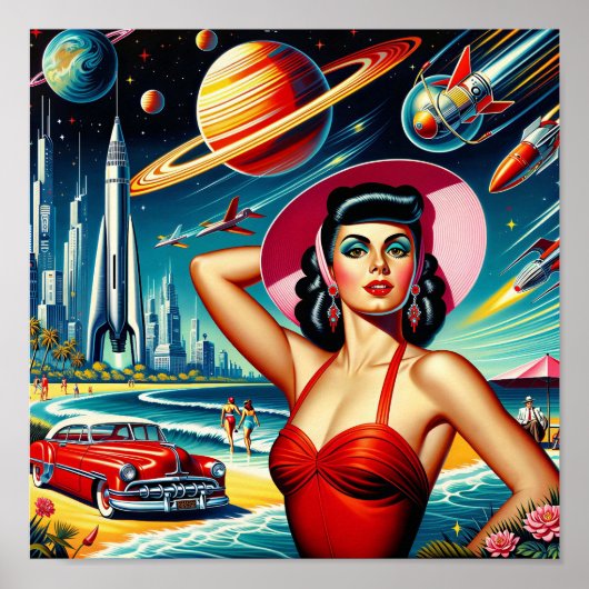 Cosmic Space Illustration Poster (Vorne)