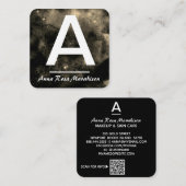 *~* Cosmic Space INITIAL Celestial QR LOGO FOTO Quadratische Visitenkarte (Vorne/Hinten)