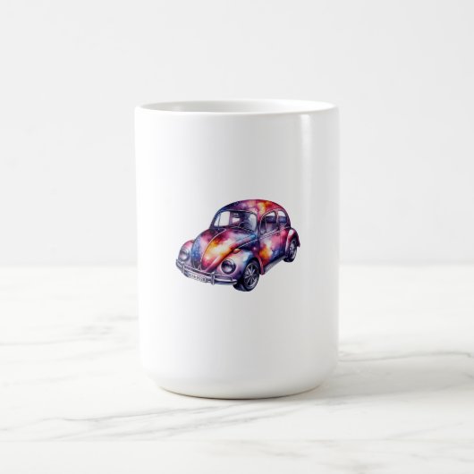 Cosmic Space Volkswagen Beetle Watercolor Illustra Kaffeetasse (Mittel)