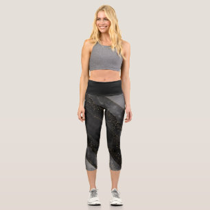 Cosmic-Stardust schwarz-grauer Sternenhimmel Capri Leggings