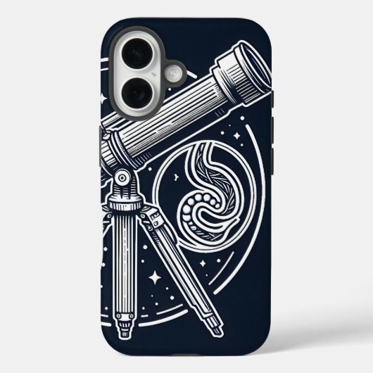 Cosmic Stargazer Vintag Telescope Art Phone Case (Rückseite)