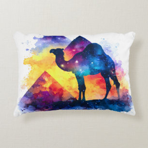Cosmic Starry Night Egyptian Camel Landschaft Dekokissen