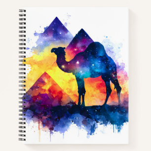 Cosmic Starry Night Egyptian Camel Landschaft Notizblock