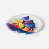 Cosmic Starry Night Egyptian Camel Landschaft Pappteller (Schrägansicht)