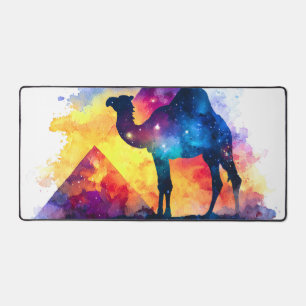 Cosmic Starry Night Egyptian Camel Landschaft Schreibtischunterlage