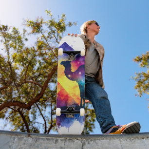 Cosmic Starry Night Egyptian Camel Landschaft Skateboard