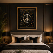 Cosmic Starry Peace Symbol Poster