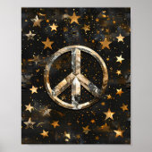 Cosmic Starry Peace Symbol Poster (Vorne)