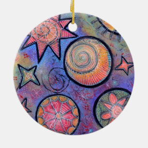 Cosmic Stars Celestial Keramik Ornament