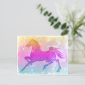 Cosmic Steve Colorful Horses Stars Postkarte (Stehend Vorderseite)