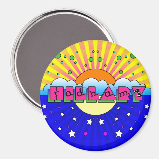 Cosmic Style Hillary Celebration Poster Magnet (Vorderseite/Rückseite)