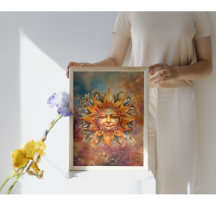 Cosmic Sun Face Digital Art