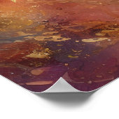 Cosmic Sun Face Digital Art Poster (Ecke)