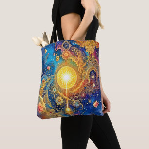 Cosmic Sun Mandala Art Tasche