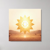 Cosmic Sun Portal Boho Wall Art | Golden Mandala Leinwanddruck (Vorderseite)