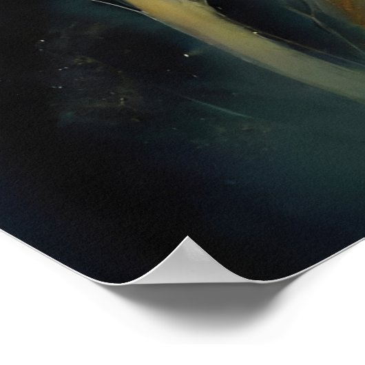 Cosmic Sunflower AI Fantasy Digital Art Print Poster (Ecke)