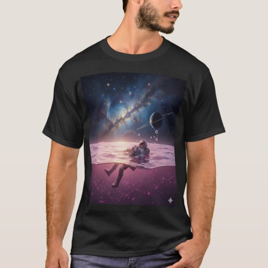 Cosmic Sunset Astronaut T-Shirt (Vorderseite)