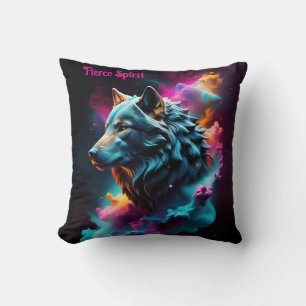 Cosmic Surreal Fantasy Wolf Custom Abstrakt Art Kissen