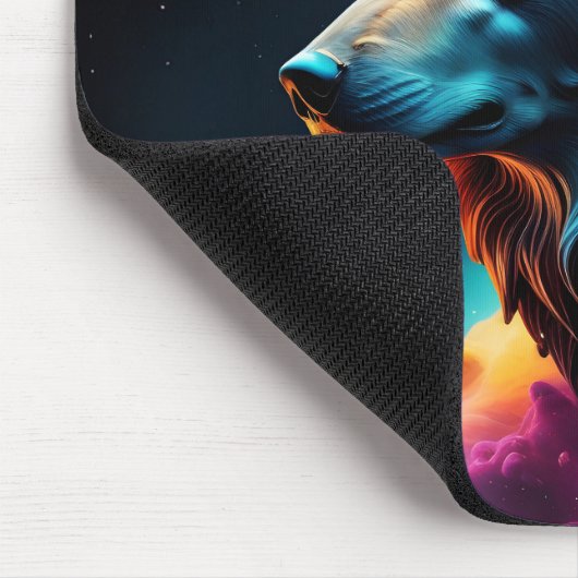 Cosmic Surreal Fantasy Wolf Custom Abstrakt Art Mousepad (Ecke)
