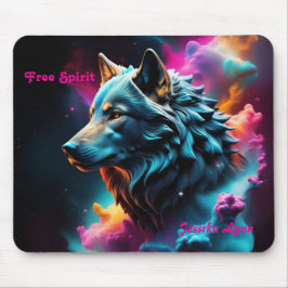 Cosmic Surreal Fantasy Wolf Custom Abstrakt Art Mousepad