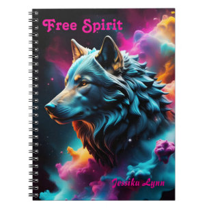 Cosmic Surreal Fantasy Wolf Custom Abstrakt Art Notizblock
