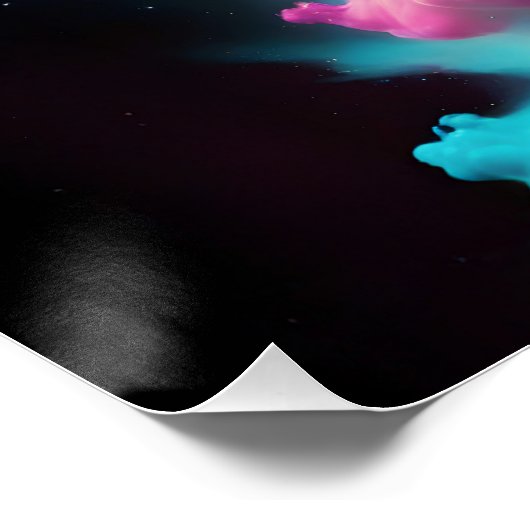 Cosmic Surreal Fantasy Wolf Custom Abstrakt Art Poster (Ecke)