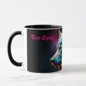 Cosmic Surreal Fantasy Wolf Custom Abstrakt Art Tasse (Links)